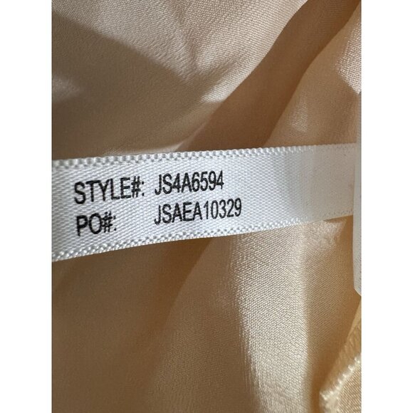 Jessica Simpson Dress Size 12 Lace Overlay Ruffle Hemline Cream Ivory Wedding - Picture 11 of 14